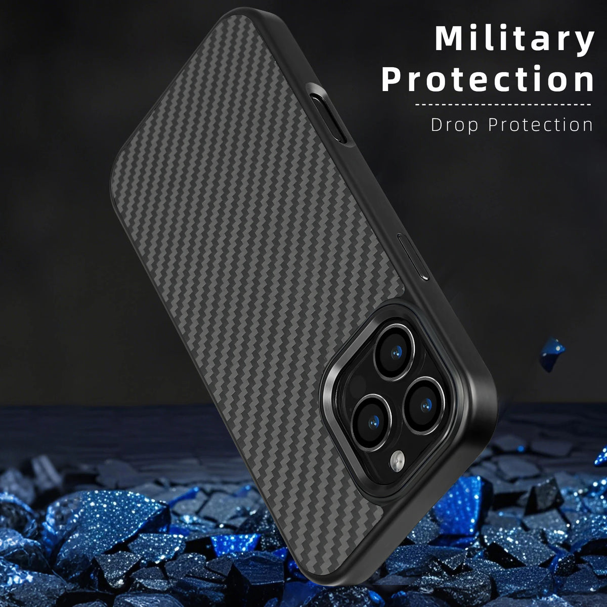 Aramid Fiber MagSafe Case with Metal Lens Protection for iPhone 16 Series