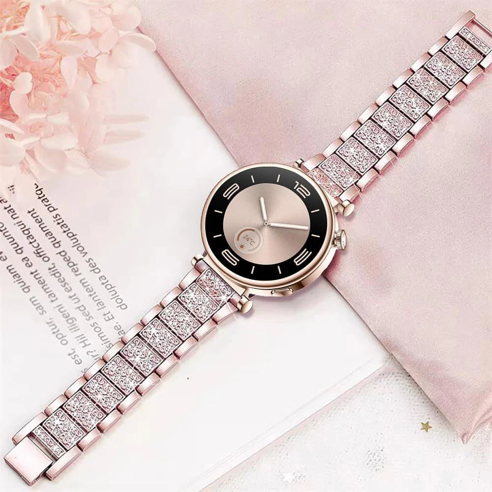 Fashion Shiny Stone Metal Replacement Band for Samsung Galaxy Watch 6 & Galaxy Watch 6 Classic