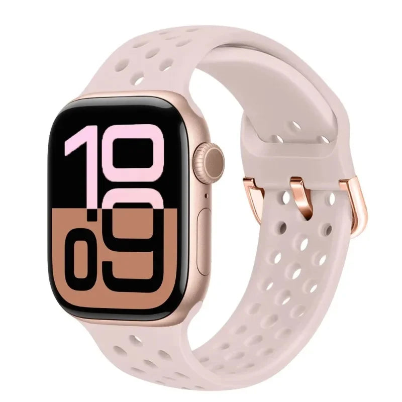 Perforated Silicone Band with Ventilation Holes for Apple Watch