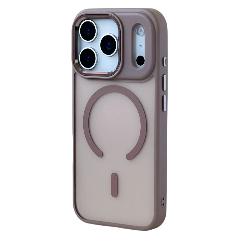 Heavy Duty Matte Translucent MagSafe Shockproof Case with Alloy Lens Cover for iPhone 17 Series