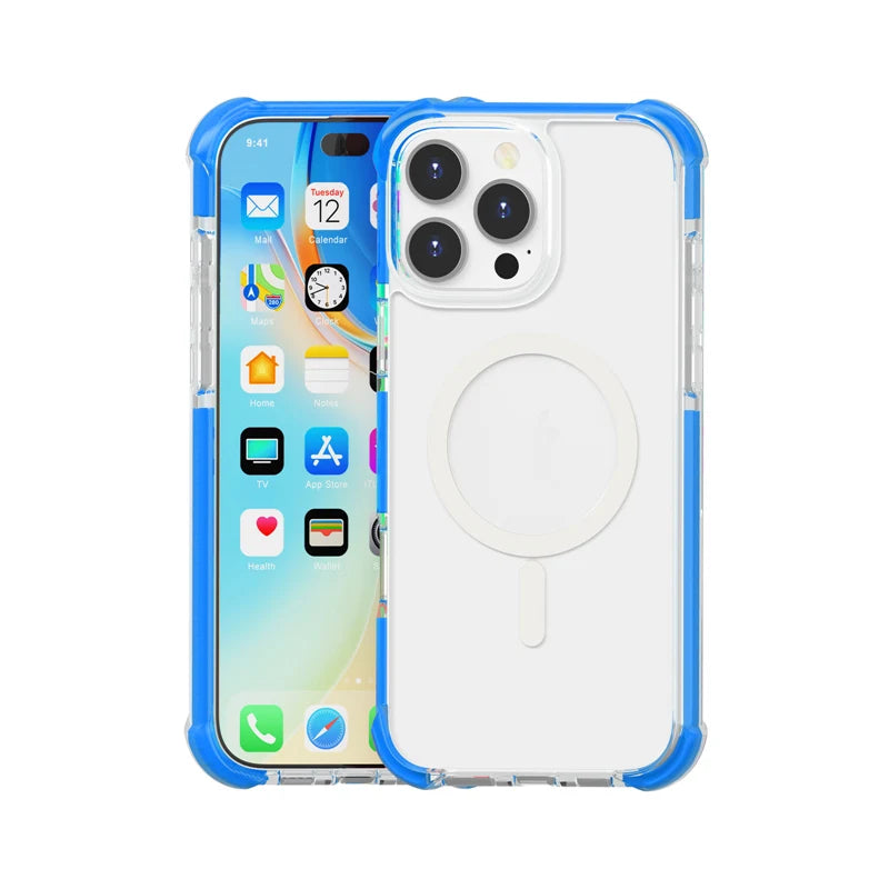 Transparent MagSafe Case with Clear Acrylic Bumper for iPhone 16 Series