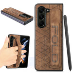 Elegant Leather Case for Samsung Galaxy Z Fold 6 with Wrist Strap & Pen Slot