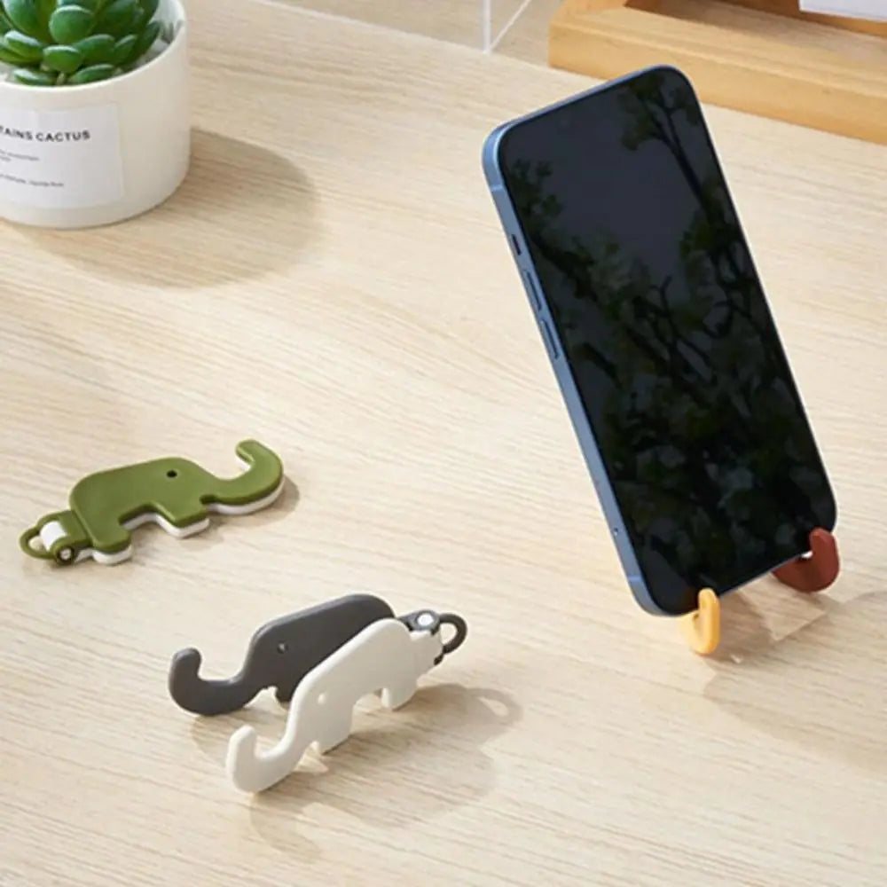 Mini Elephant Foldable Phone Stand with Keychain Design