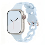 Breathable Perforated Silicone Band with Pin Buckle for Apple Watch