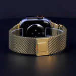 Elegant Mechanical Milanese Loop Strap with Apple Watch