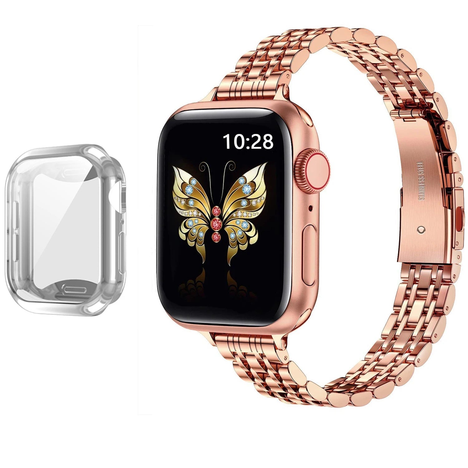 Luxury Slim Bracelet Band with Matching Case for Apple Watch