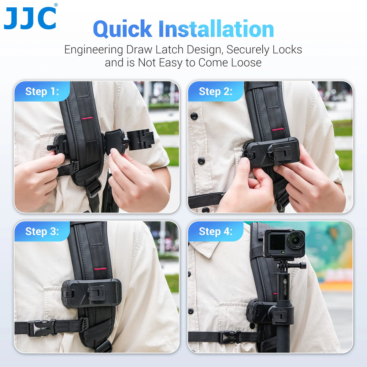 Twist-Locking Backpack Clip Mount For Action Cameras