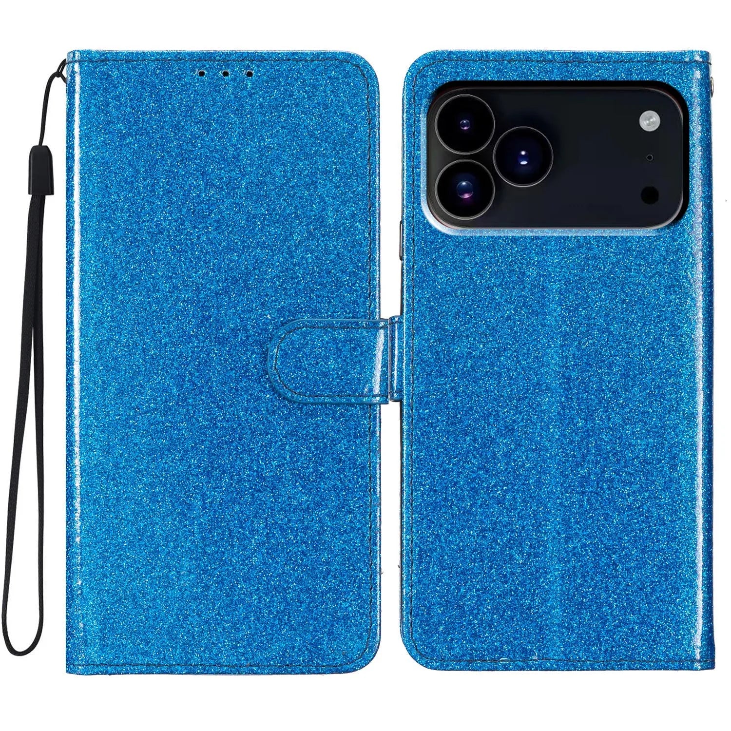 Glitter Magnetic Cards Slot Leather Wallet Case For iPhone 17 Series