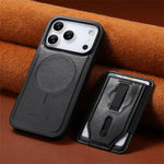 Premium Leather Case with Detachable Card Holder for iPhone 17 Series