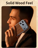 Wood Texture Phone Case with Metal Frame for iPhone 17 Pro & Pro Max