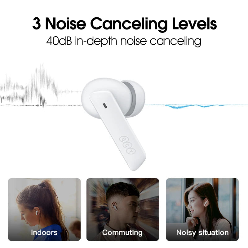 QCY HT05 40dB Active Noise Cancellation Earbuds