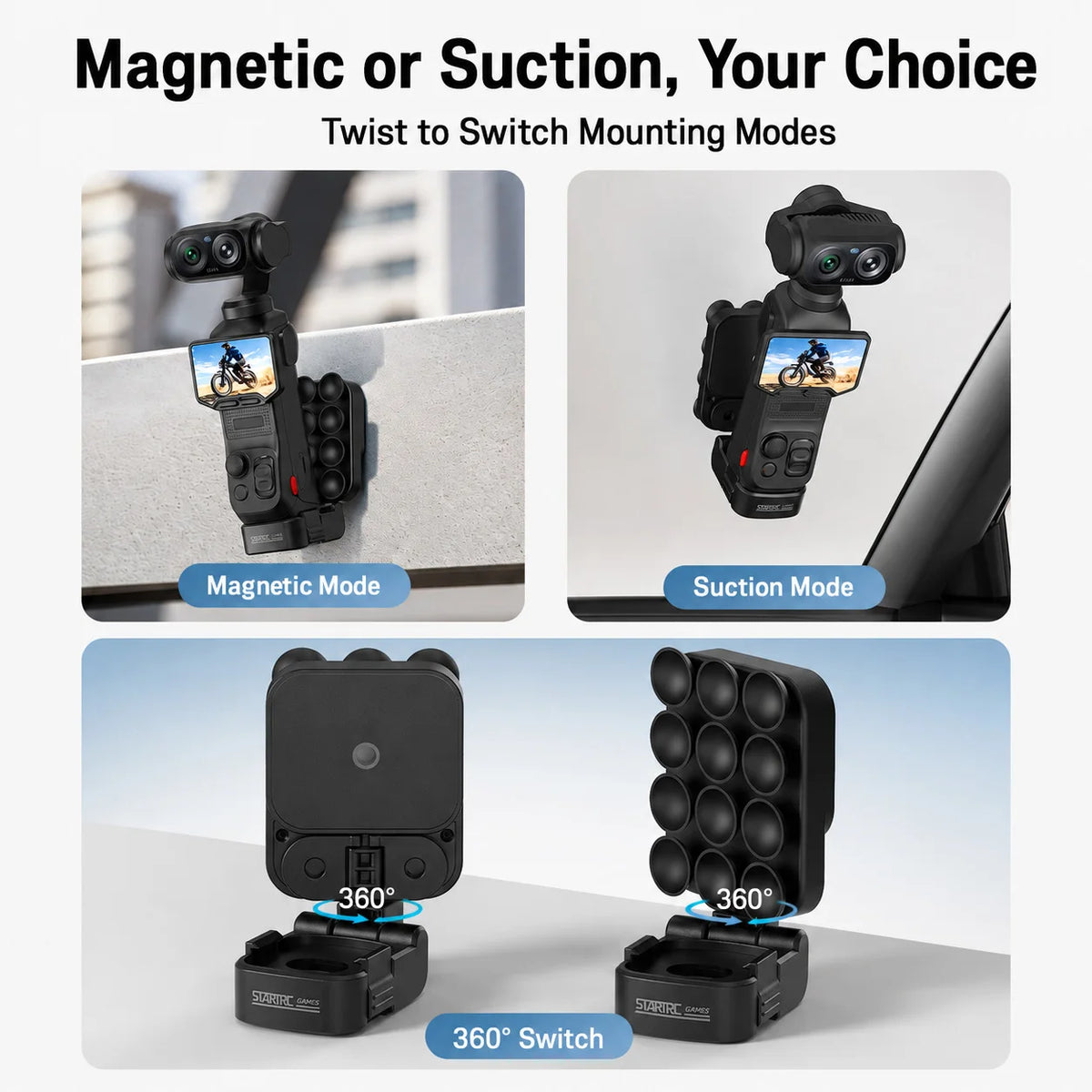 180° Adjustable Magnetic Mount for Insta360 Luna