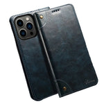 Premium Leather Flip Wallet Case for iPhone 16 Series