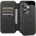 Flip Leather Wallet Case with MagSafe & Card Holder for iPhone 16 Series