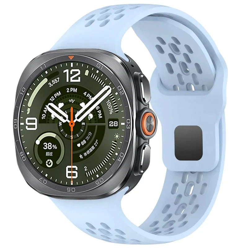 Perforated Silicone Sport Band with Quick-Release Connector for Samsung Galaxy Watch Ultra 2