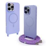 Soft TPU Silicone Crossbody Lanyard MagSafe Case for iPhone 15 Series
