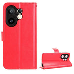 Plain Leather Flip Case with Card Slot & Kickstand for Vivo X200 FE