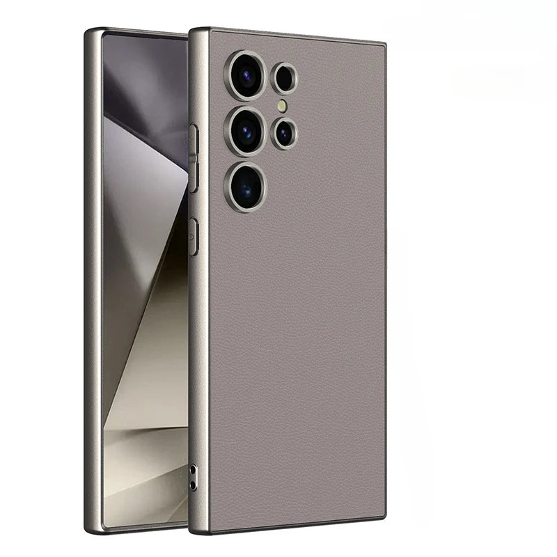 Samsung Galaxy S25 Ultra Metallic Frosted Leather Shockproof Case