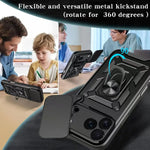 Shockproof Armor Case with Sliding Lens Cover for iPhone 17 Series