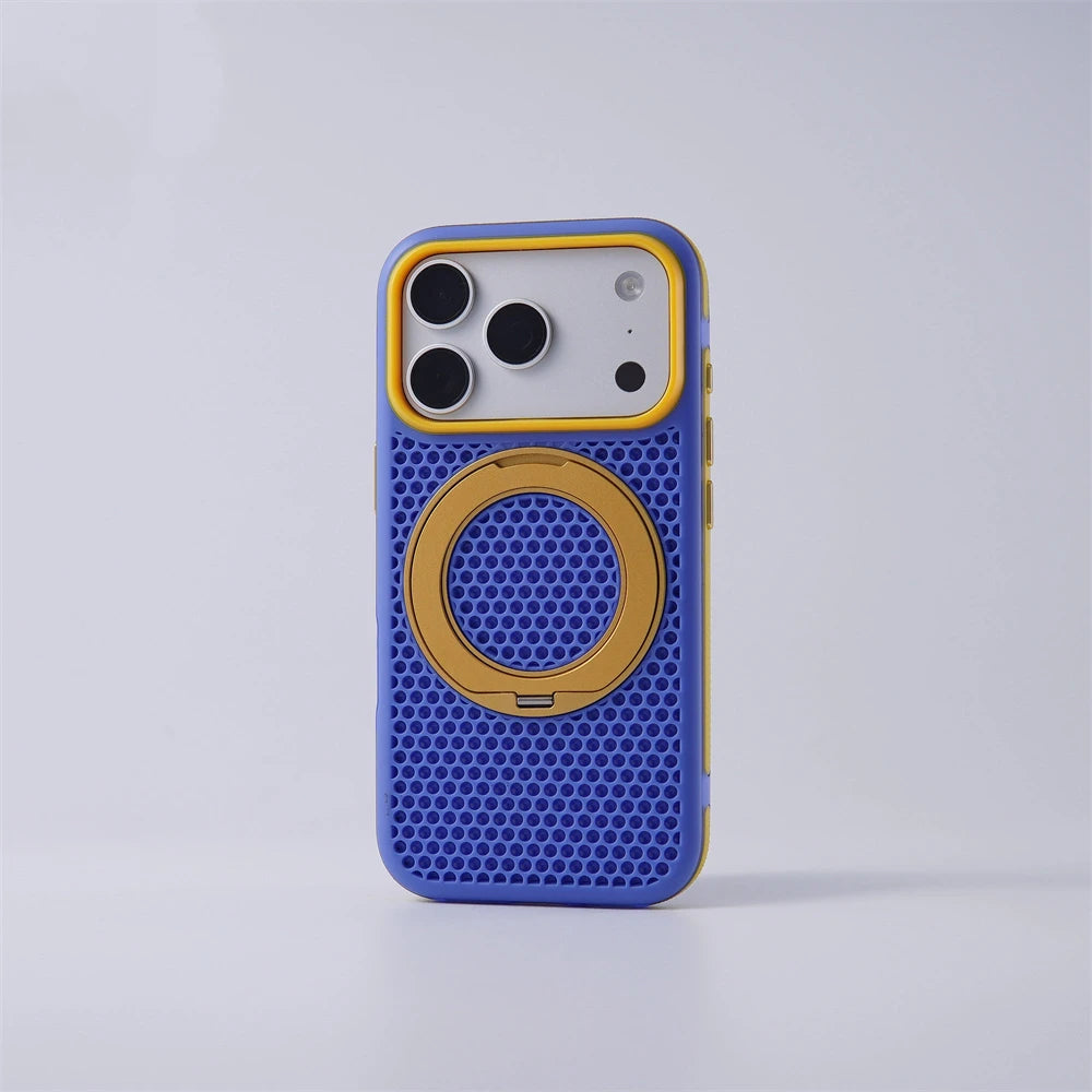 MagSafe Rotating Ring Stand Case with Mesh Back for iPhone 18 Series