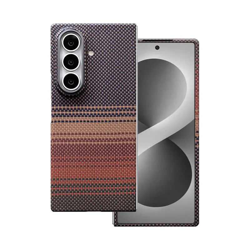 Aramid Fiber Textured Magnetic Case with Raised Camera Protection Ring for Samsung Galaxy Z Fold 8 Ultra