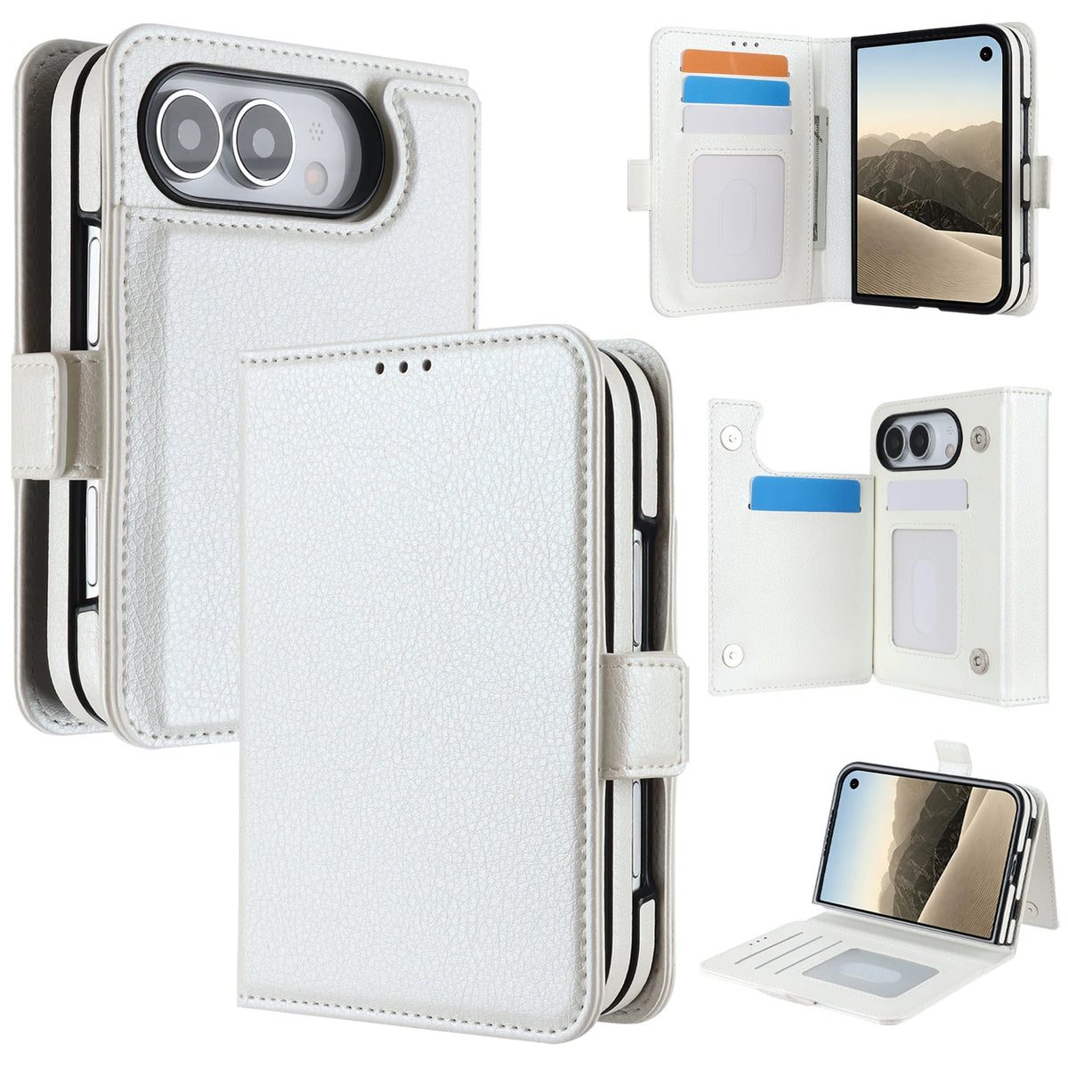 5-Card Flip Wallet Case with Kickstand for iPhone Duo