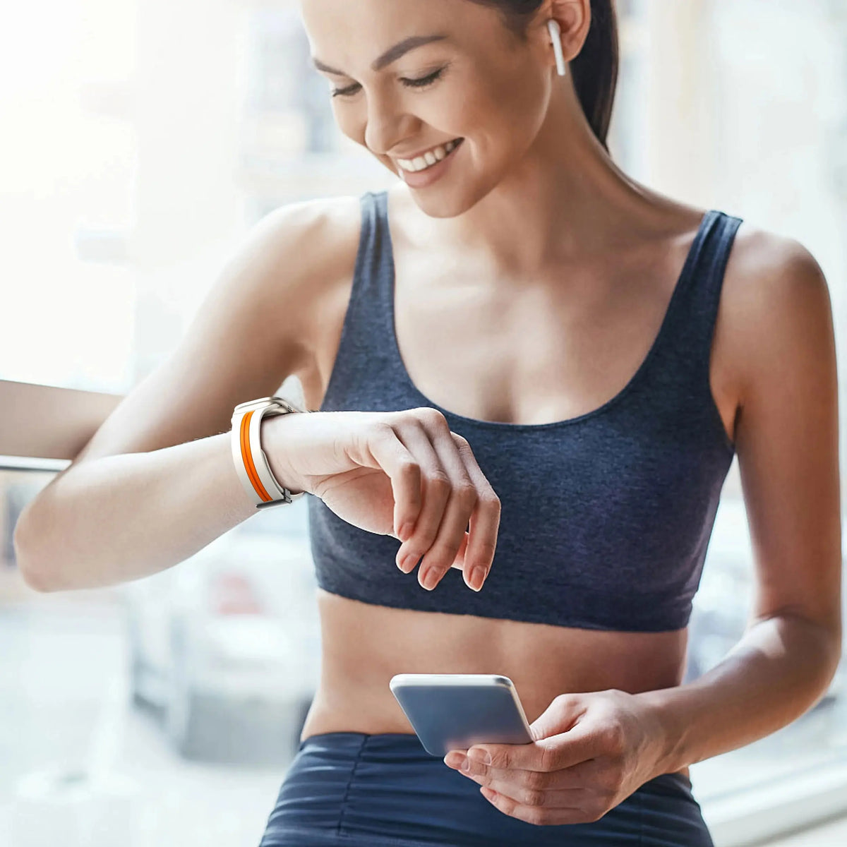Textured Dual-Layer Band with Pin-and-Hole Adjustment for Apple Watch