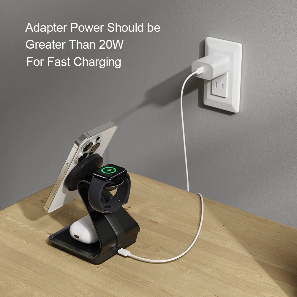 Bonola 3-in-1 Fast Wireless Charger Stand