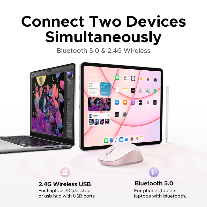 UGREEN Dual Mode Ergonomic Wireless Mouse