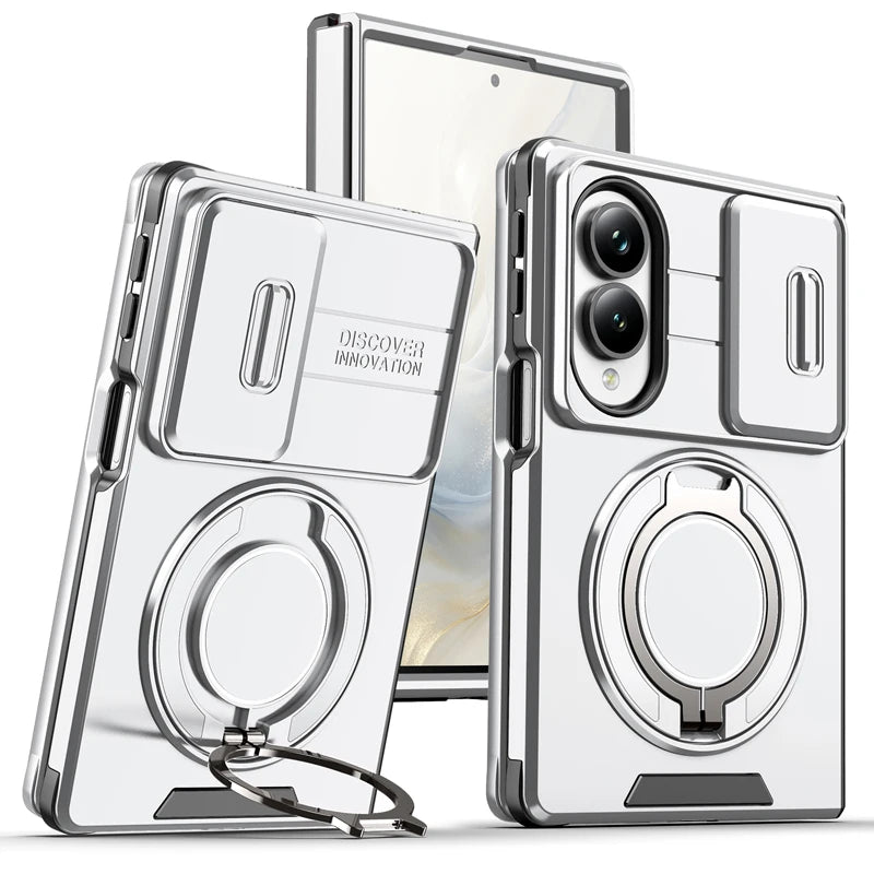 Heavy Duty PC+TPU Case with Rotating Ring Magnetic Car Mount Bracket for Samsung Galaxy Z Fold 8