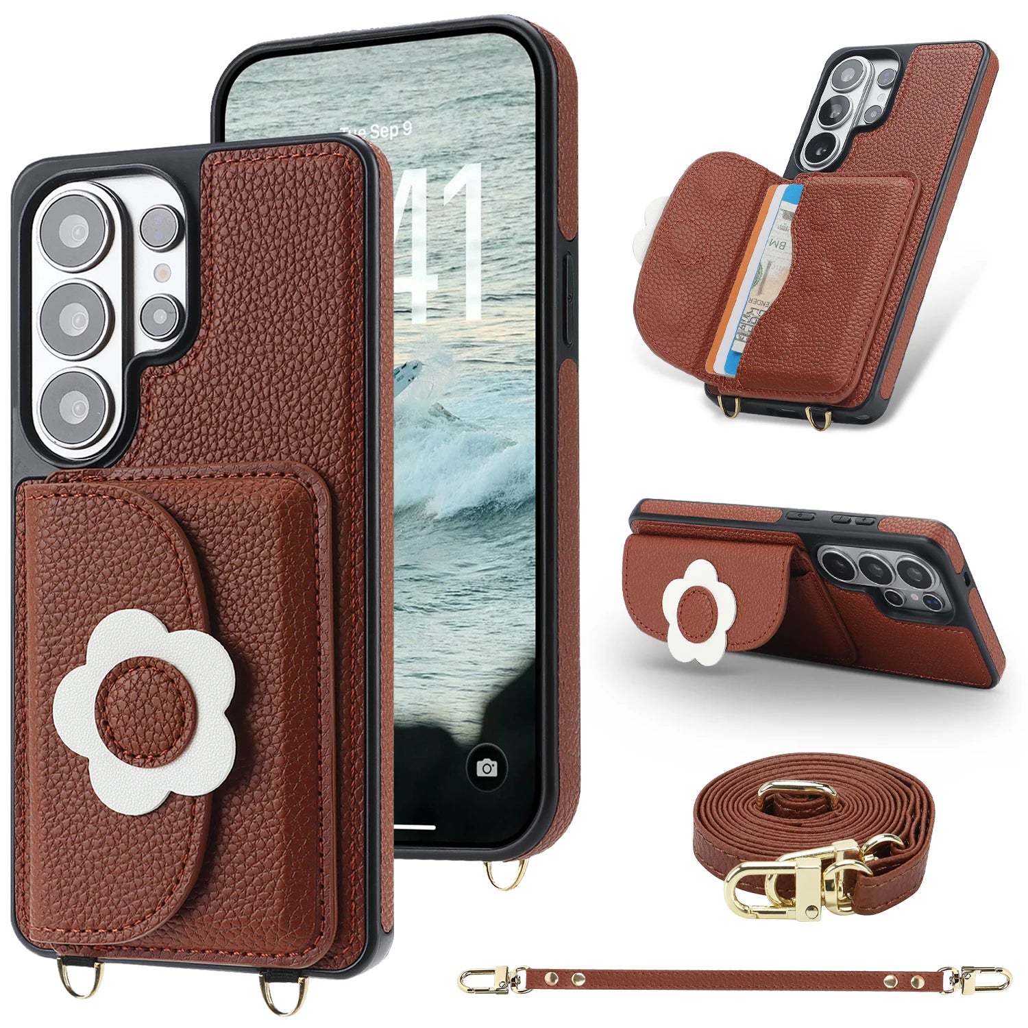 Crossbody Wallet Case with Card and Cash Slots for Samsung Galaxy S26 Series