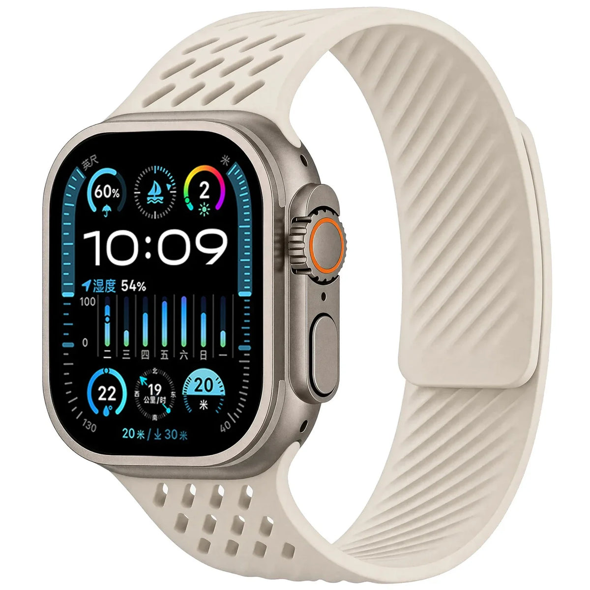 Breathable Silicone Band with Magnetic Closure for Apple Watch