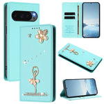 Cute Diamond Wallet Flip Case with Card Slot and Stand for Google Pixel 9 Series