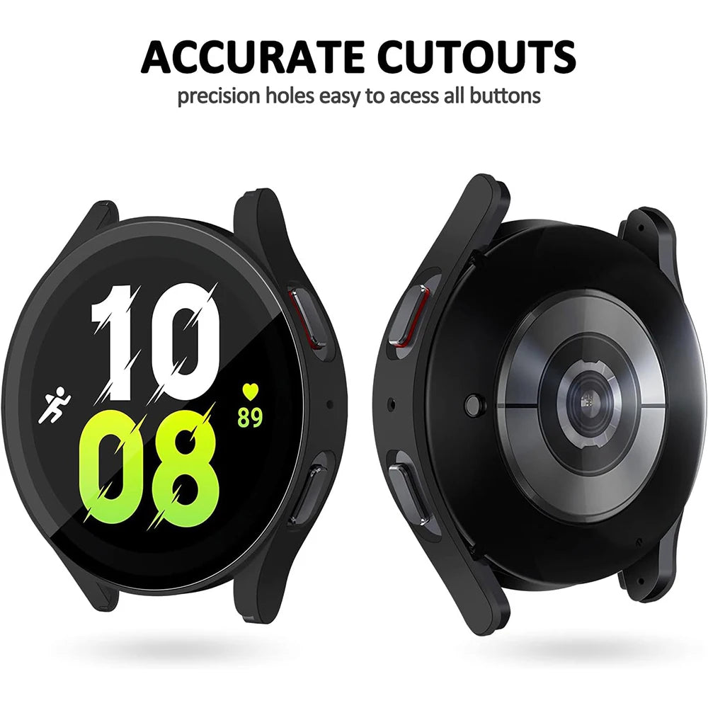 Full Coverage PC Protective Case With Tempered Glass for Samsung Galaxy Watch 6