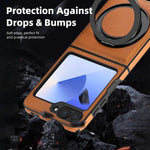Premium Shockproof Leather Flip Case with 360° Ring Bracket for Samsung Galaxy Z Flip 6