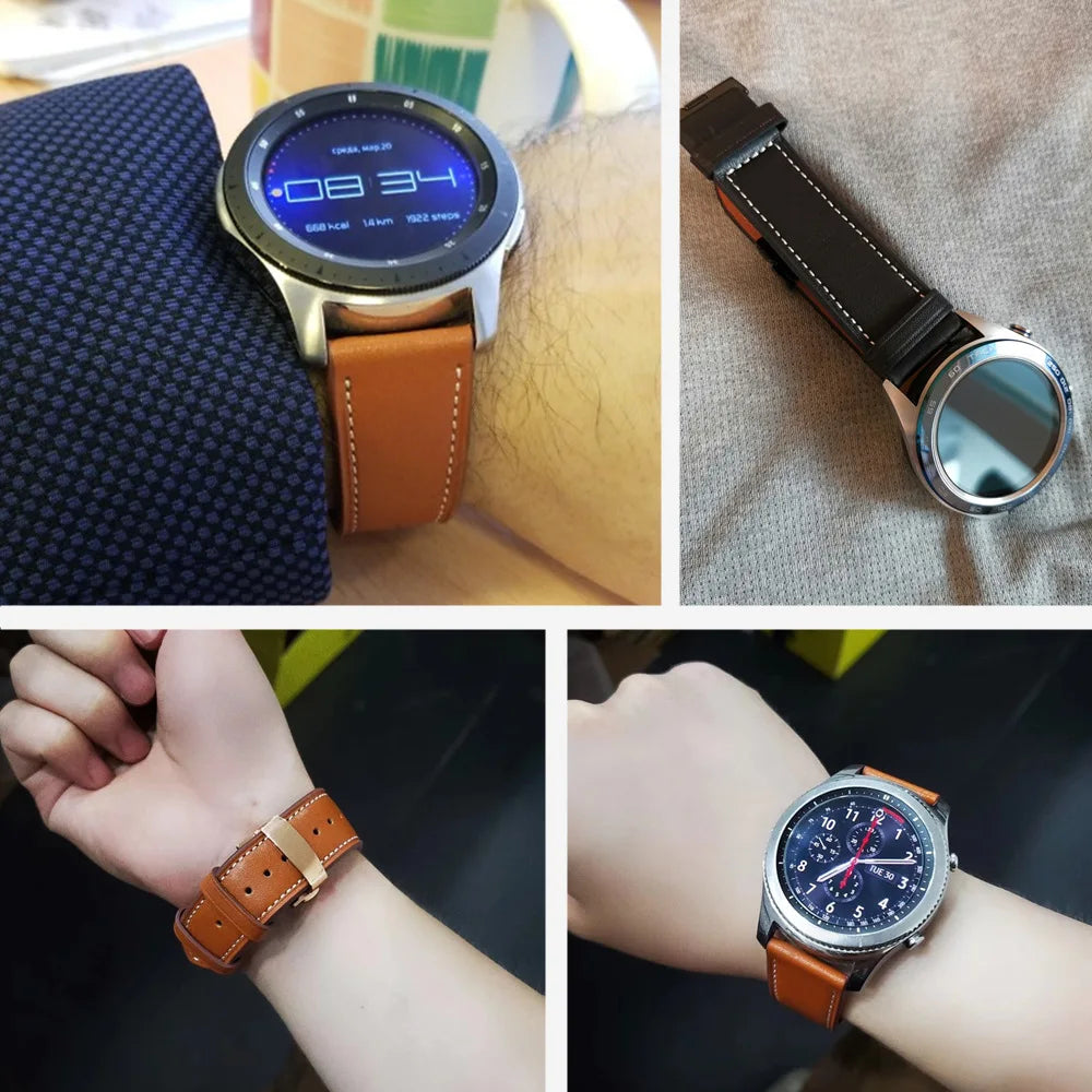 Luxury Leather Strap with Metal Buckle for Samsung Galaxy Watch 8 & Galaxy Watch 8 Classic