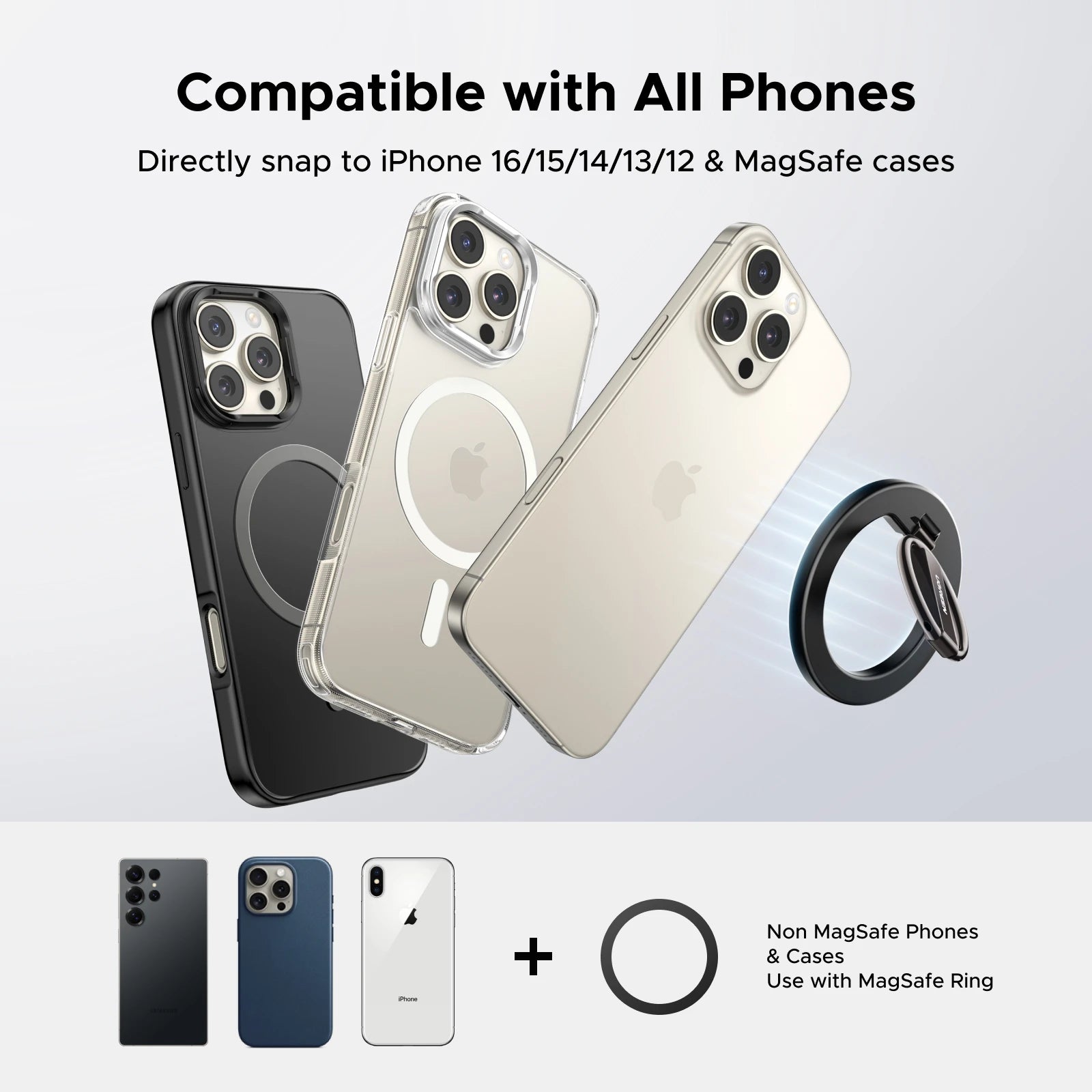 360° Rotating Magnetic Phone Ring Stand