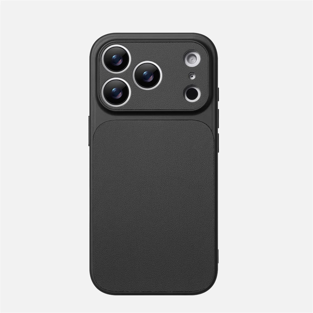 Shockproof Leather Bumper Case with Full Camera Lens Protection for iPhone 17 Series