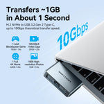 Vention USB-C NVMe SSD Case With PD 85W and Audio Port