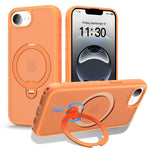 MagSafe Compatible Frosted Case with Metal Ring Stand for iPhone 17e