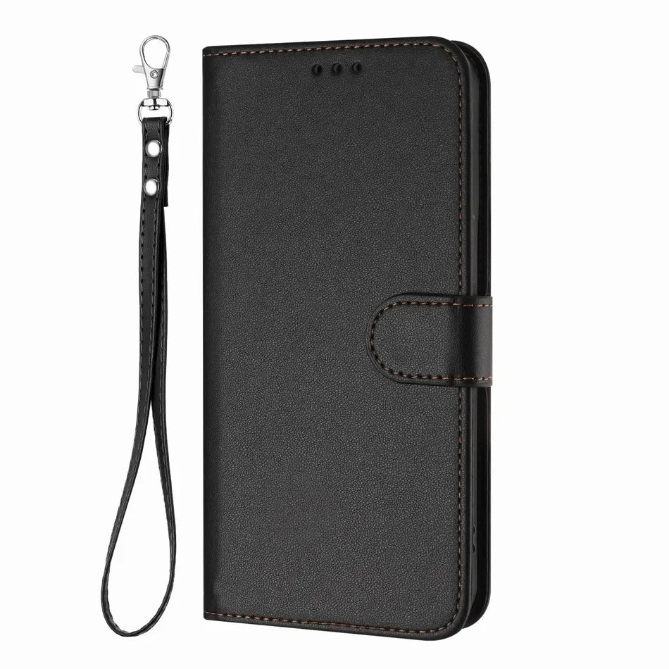 iPhone 15 Series Book-Style Leather Case with Wallet Function
