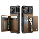 2-in-1 Detachable PU Leather MagSafe Case with Zippered RFID Card Slot for iPhone 17 Series