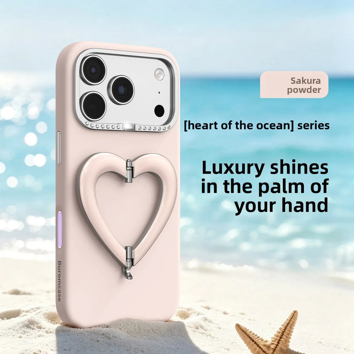 Liquid Silicone Heart-Shaped Kickstand Case with Camera Protection for iPhone 18 Series