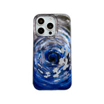 Laser Ripple Texture Blue Gradient Case for iPhone 16 Series