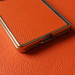Genuine Leather Case with Raised Camera Protection Ring for Samsung Galaxy Z Fold 7