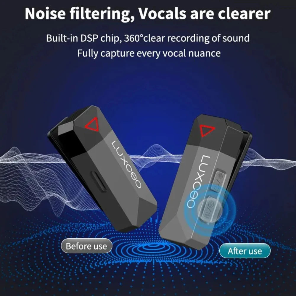 LUXCEO M8 Wireless Lavalier Microphone