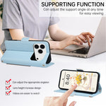 Leather Folio Wallet Case with Strap and Mirror for iPhone 17 Series