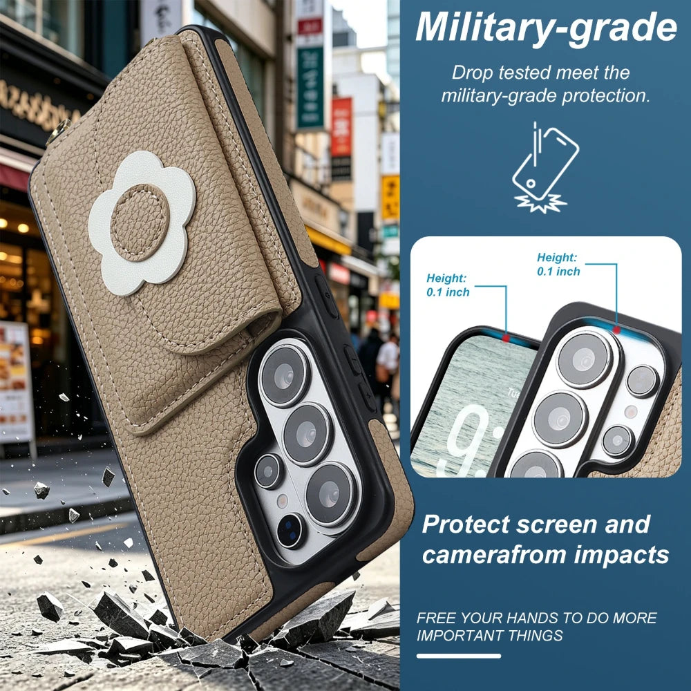 Crossbody Wallet Case with Card and Cash Slots for Samsung Galaxy S26 Series