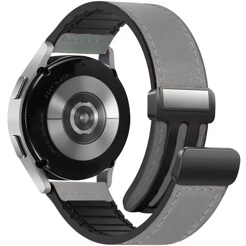 Durable Leather + Silicone Strap for Samsung Galaxy Watch 6 &  Galaxy Watch 6 Classic