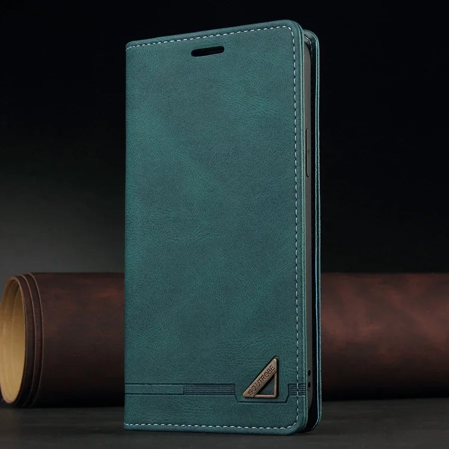 Luxury Retro Leather RFID-Blocking Flip Wallet Case for Samsung Galaxy S26 Series